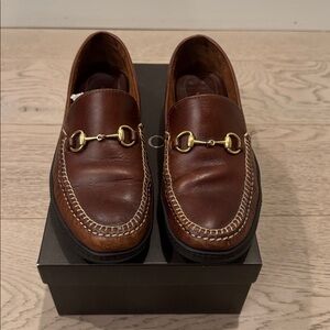Gucci Mocassino Pelle Mors 100 0424 Brown Leather
